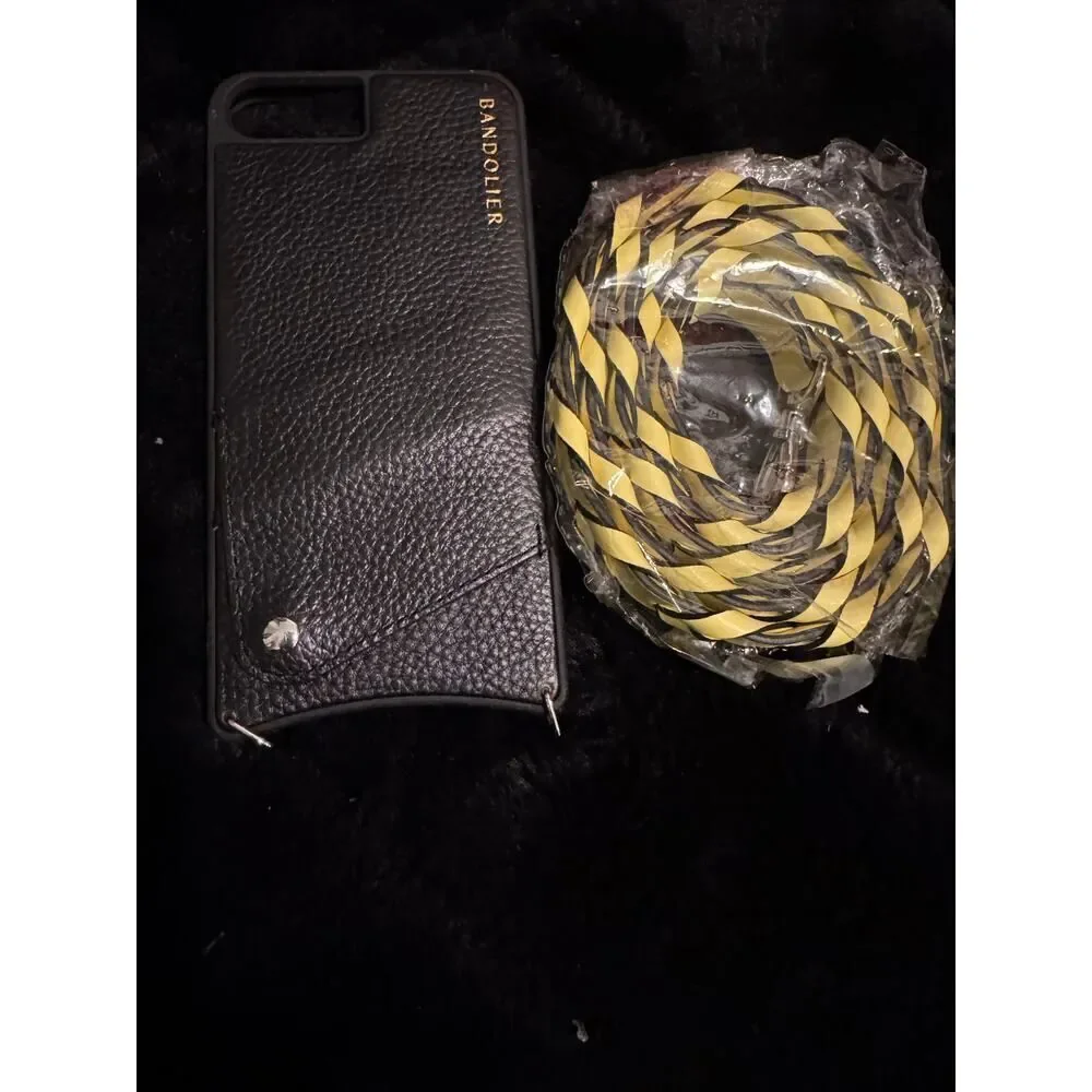 Bandolier iPhone 6,7& 8 Haley wallet case & Zoey yellow braided leather strap